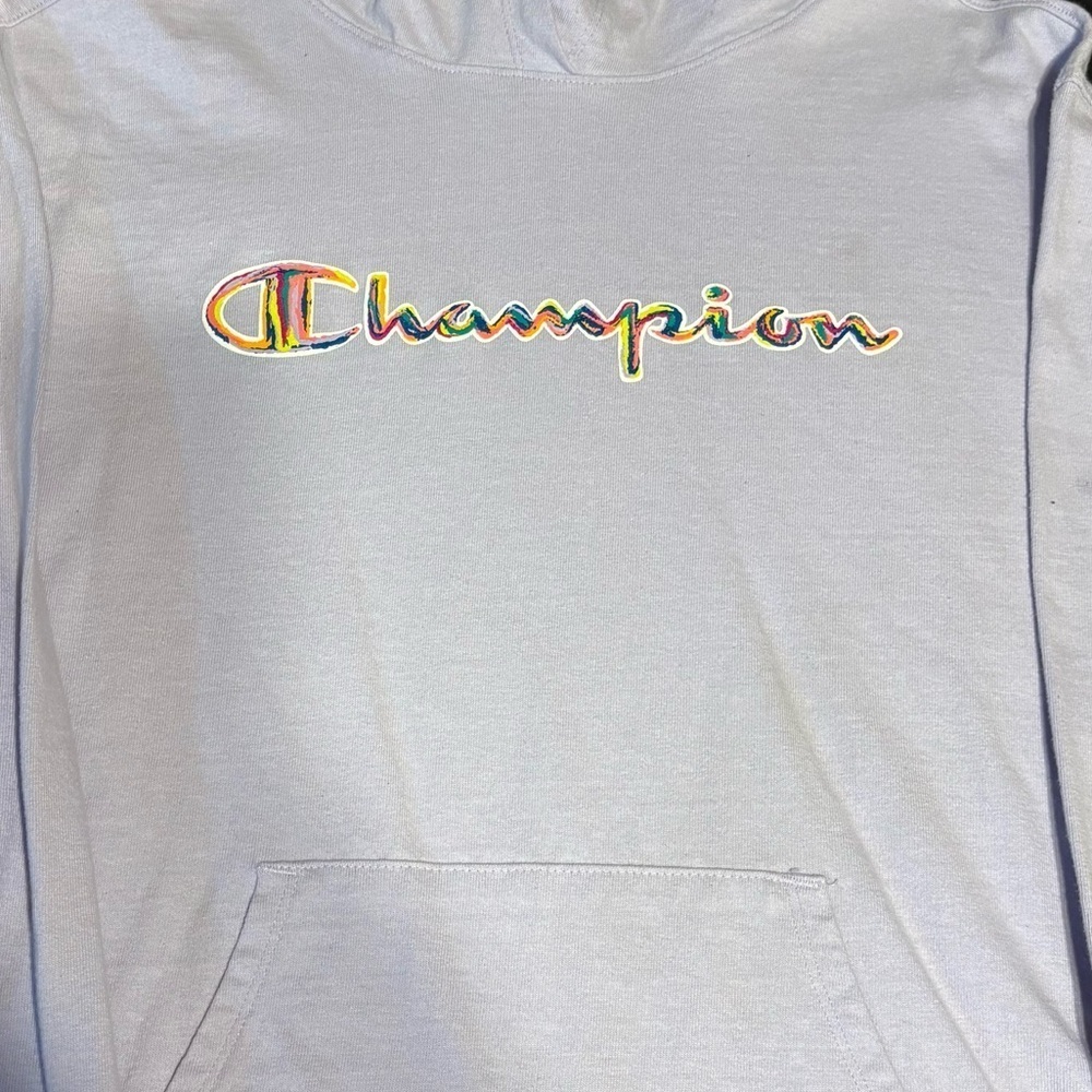 Champion Lavender Hoodie with Multicolor Logo - Picture 2 of 6